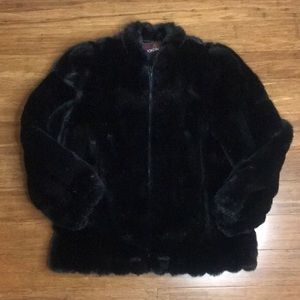 Vintage Jordan he black faux fur coat